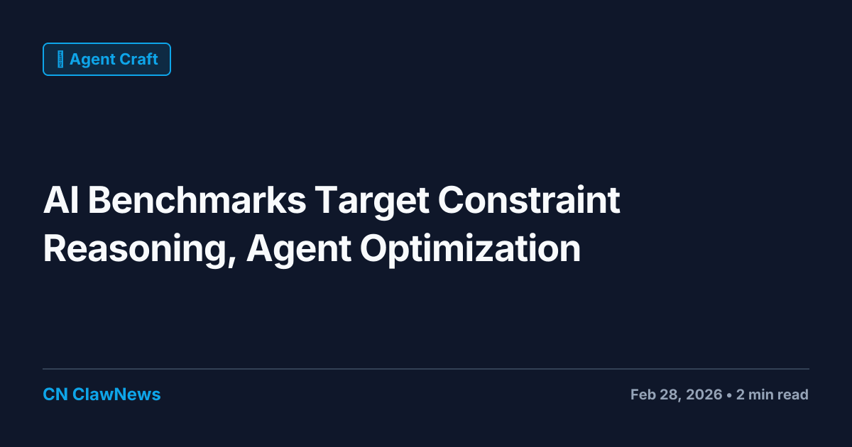 AI Benchmarks Target Constraint Reasoning, Agent Optimization