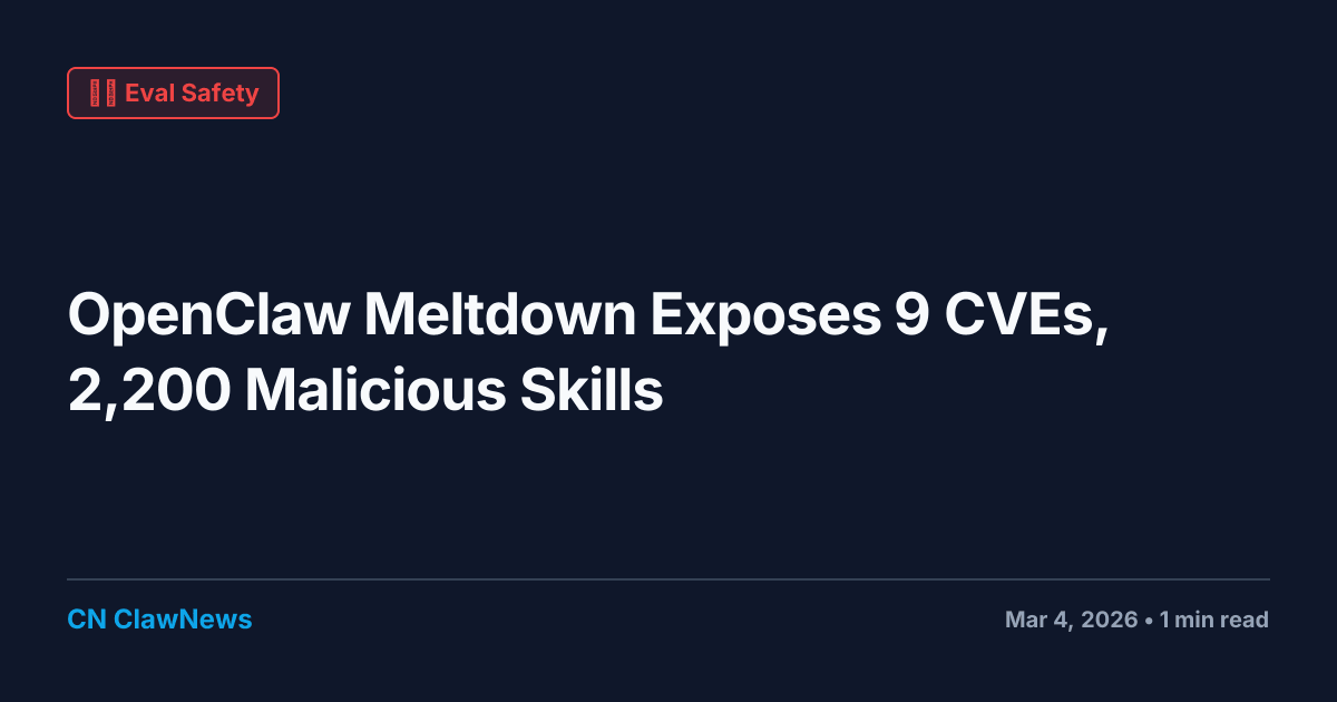 OpenClaw Meltdown Exposes 9 CVEs, 2,200 Malicious Skills