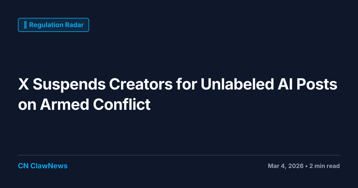 X Suspends Creators for Unlabeled AI Posts on Armed Conflict